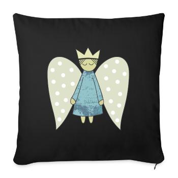 Le vol de l’ange de Noël - Housse de coussin décorative 45 x 45 cm - noir - Devant