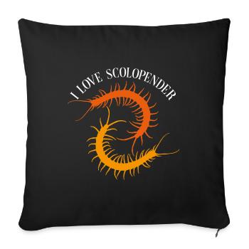 I love Skolopender two Skolopender silhouettes - Sofa pillowcase 17,3'' x 17,3'' (45 x 45 cm) - black - Front