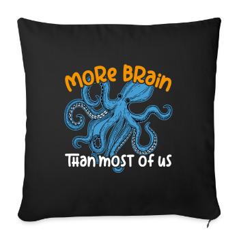 Pieuvre intelligente - Housse de coussin décorative 45 x 45 cm - noir - Devant
