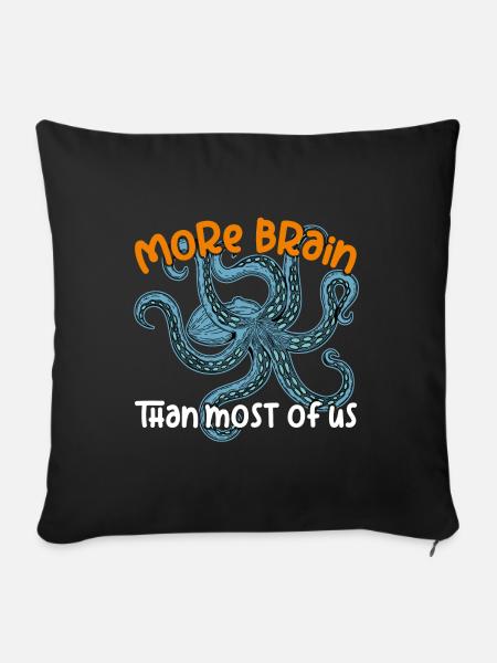 Intelligente Oktopusse - großer Oktopus - Sofakissenbezug 45 x 45 cm - Schwarz