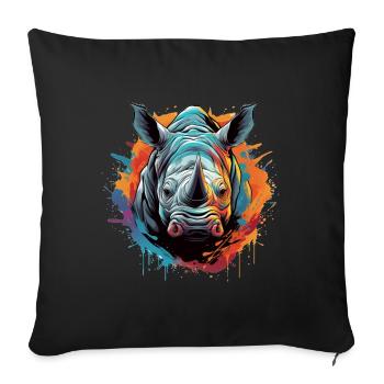 Party Rhinoceros - Sofa pillowcase 17,3'' x 17,3'' (45 x 45 cm) - black - Front