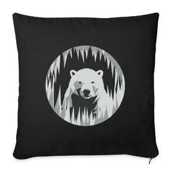 Polar bear - Sofa pillowcase 17,3'' x 17,3'' (45 x 45 cm) - black - Front
