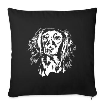 Teckel à poil long Portrait Chiens Chien Wilsigns - Housse de coussin décorative 45 x 45 cm - noir - Devant