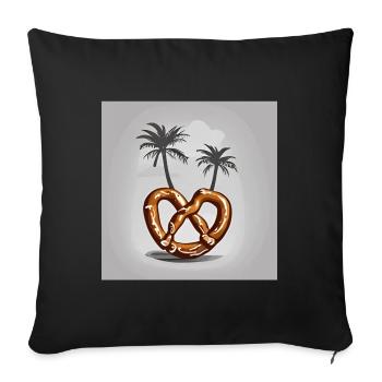Pretzel Island Palm - Sofa pillowcase 17,3'' x 17,3'' (45 x 45 cm) - black - Front