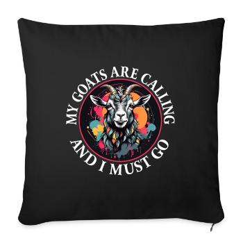 Mes chèvres m’appellent et je dois y aller Chèvre en disant - Housse de coussin décorative 45 x 45 cm - noir - Devant