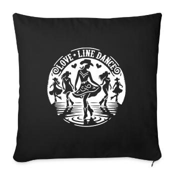 Love Line Dance Western Girls Cowboys dancing - Sofa pillowcase 17,3'' x 17,3'' (45 x 45 cm) - black - Front