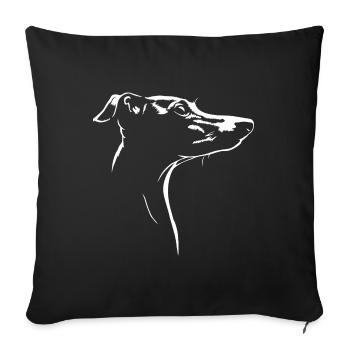 Italian Greyhound Silhouette Dogs Wilsigns - Sofa pillowcase 17,3'' x 17,3'' (45 x 45 cm) - black - Front