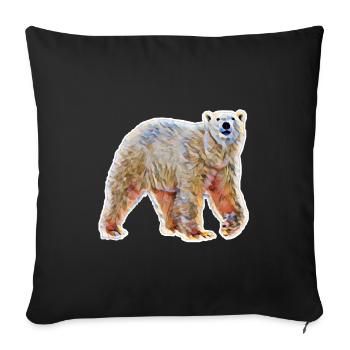 Ours polaire - Housse de coussin décorative 45 x 45 cm - noir - Devant