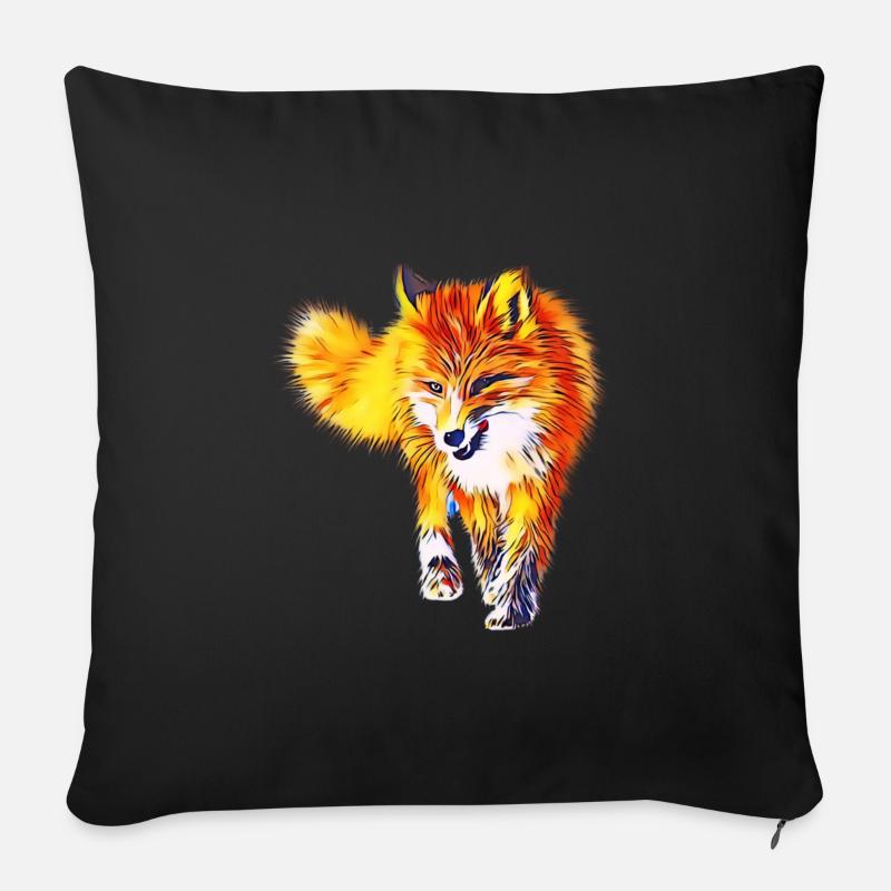 Fuchs - Sofakissenbezug 45 x 45 cm - Schwarz