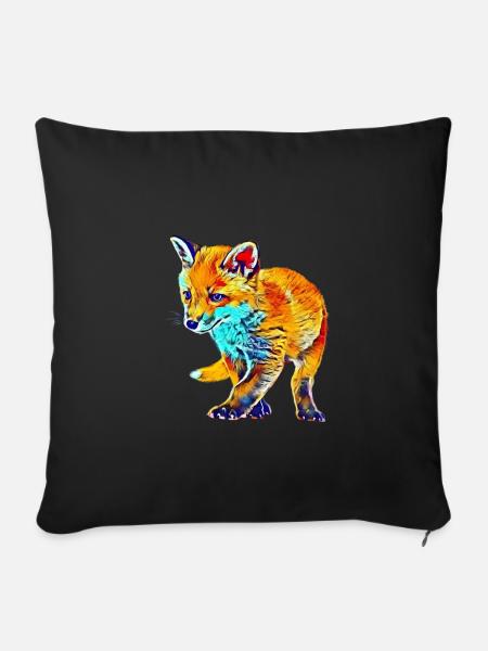 Fuchs - Sofakissenbezug 45 x 45 cm - Schwarz