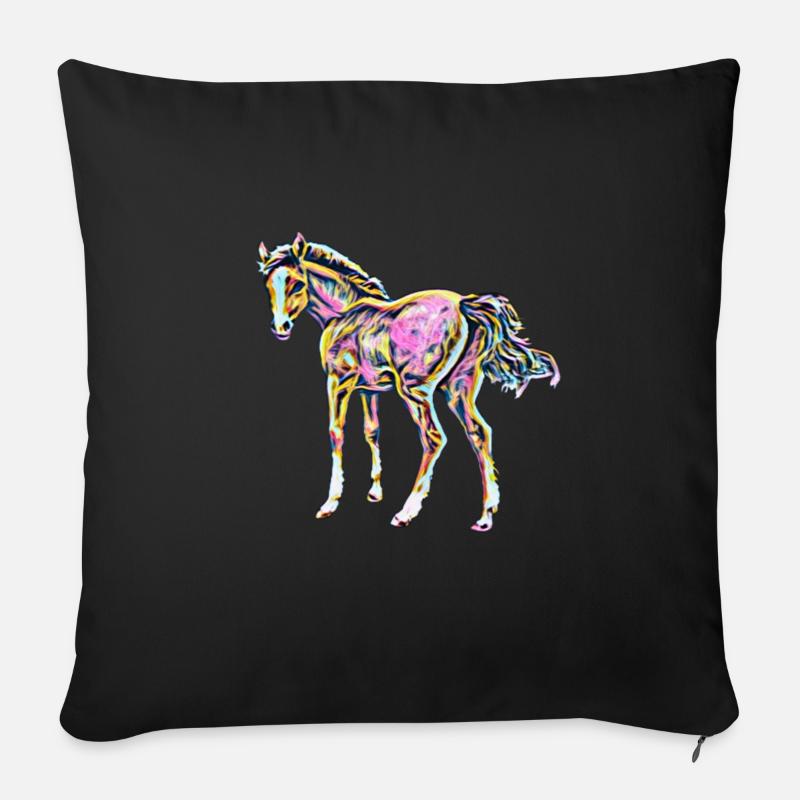 Pferd - Sofakissenbezug 45 x 45 cm - Schwarz