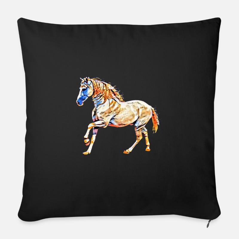 Pferd - Sofakissenbezug 45 x 45 cm - Schwarz