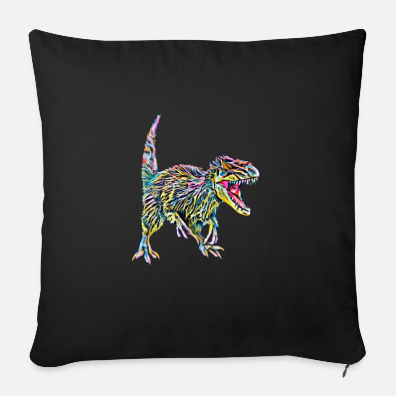 Dinosaurier - Sofakissenbezug 45 x 45 cm - Schwarz