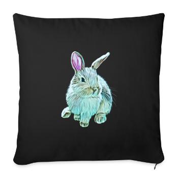 Lapin - Housse de coussin décorative 45 x 45 cm - noir - Devant
