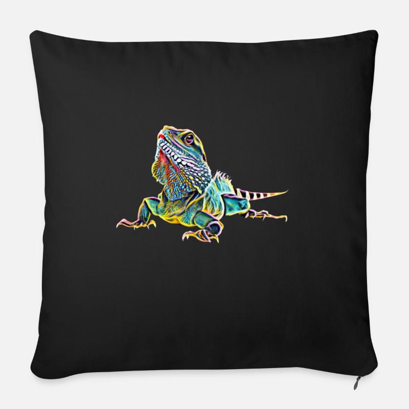 Leguan - Sofakissenbezug 45 x 45 cm - Schwarz