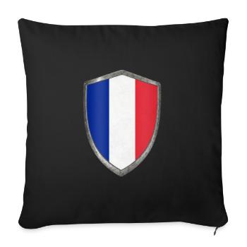 shield French flag France - Sofa pillowcase 17,3'' x 17,3'' (45 x 45 cm) - black - Front