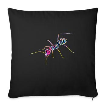 ant - Sofa pillowcase 17,3'' x 17,3'' (45 x 45 cm) - black - Front