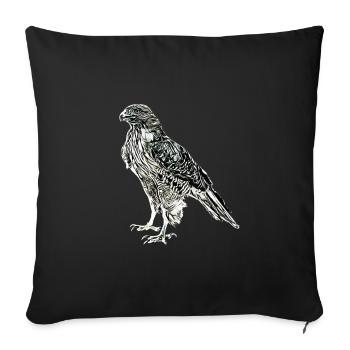 Faucon - Housse de coussin décorative 45 x 45 cm - noir - Devant