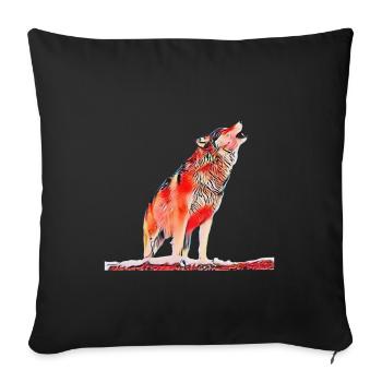 Loup - Housse de coussin décorative 45 x 45 cm - noir - Devant
