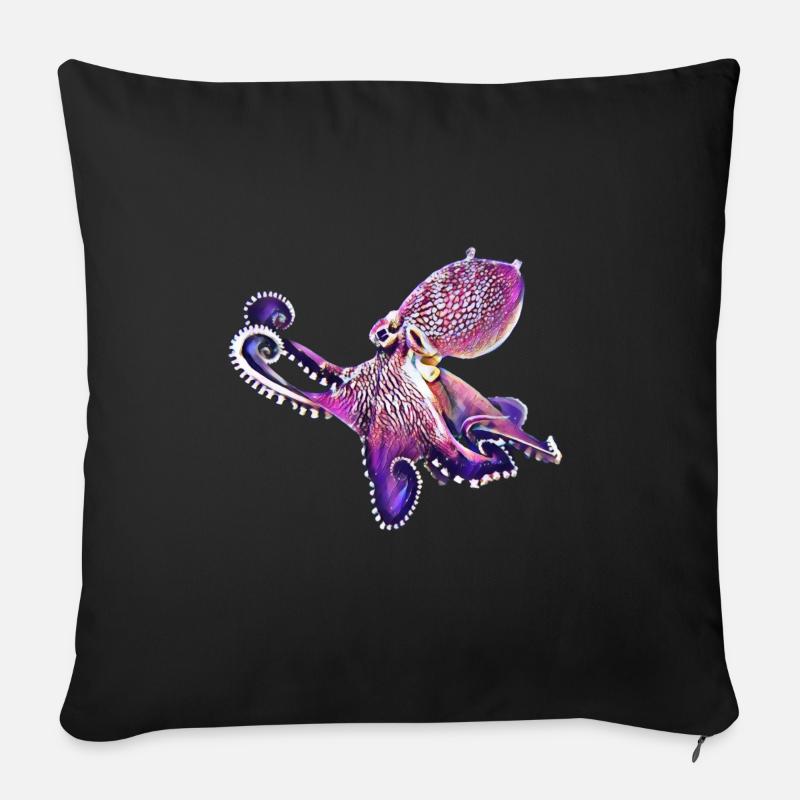 Octopus - Sofakissenbezug 45 x 45 cm - Schwarz
