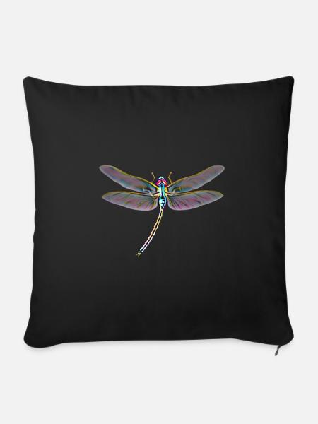 Libelle - Sofakissenbezug 45 x 45 cm - Schwarz