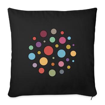 Colorful dots - Sofa pillowcase 17,3'' x 17,3'' (45 x 45 cm) - black - Front