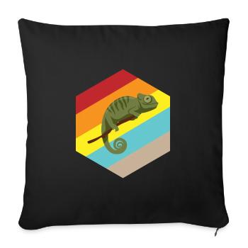 Chameleon saying gift reptile lizard - Sofa pillowcase 17,3'' x 17,3'' (45 x 45 cm) - black - Front