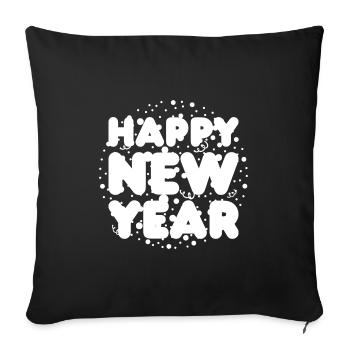 Bonne année Cadeau Réveillon du Nouvel An disant - Housse de coussin décorative 45 x 45 cm - noir - Devant