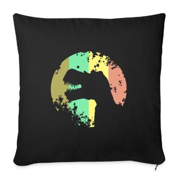 Dinosaure T-Rex Design - Housse de coussin décorative 45 x 45 cm - noir - Devant