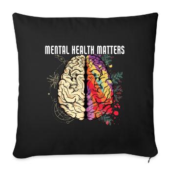 Mental Health Matters Mental Awareness - Sofa pillowcase 17,3'' x 17,3'' (45 x 45 cm) - black - Front