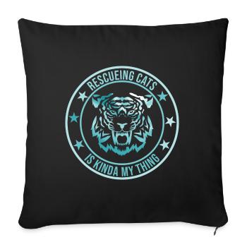 SAUVETAGE ANIMAL AIDE AUX ANIMAUX - Housse de coussin décorative 45 x 45 cm - noir - Devant