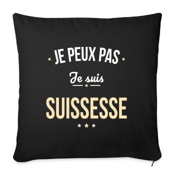Je peux pas je suis Suissesse - Housse de coussin décorative 45 x 45 cm - noir - Devant
