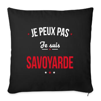 Je peux pas je suis Savoyarde - Housse de coussin décorative 45 x 45 cm - noir - Devant