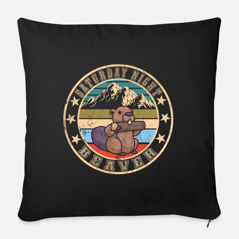 Biber Nutria - Sofakissenbezug 45 x 45 cm - Schwarz