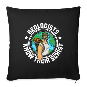 Géologue Études en sciences naturelles Profession - Housse de coussin décorative 45 x 45 cm - noir - Devant