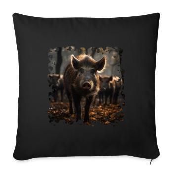 Les sangliers sont très adaptables - Housse de coussin décorative 45 x 45 cm - noir - Devant