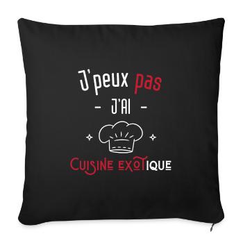 j'peux pas j'ai cuisine exotique - Housse de coussin décorative 45 x 45 cm - noir - Devant