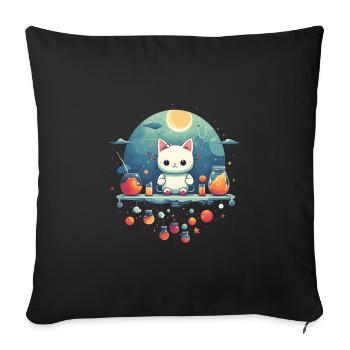 Cat Science - Sofa pillowcase 17,3'' x 17,3'' (45 x 45 cm) - black - Front