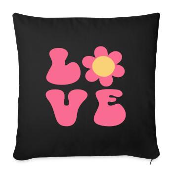 Love Flower - Sofa pillowcase 17,3'' x 17,3'' (45 x 45 cm) - black - Front