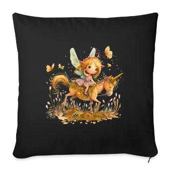 Feen sind Symbol der Hoffnung und Fantasie - Sofakissenbezug 45 x 45 cm - Schwarz - Vorne