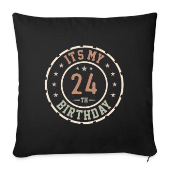 C'est Mon 24e Anniversaire Cadeau 24 Ans - Housse de coussin décorative 45 x 45 cm - noir - Devant
