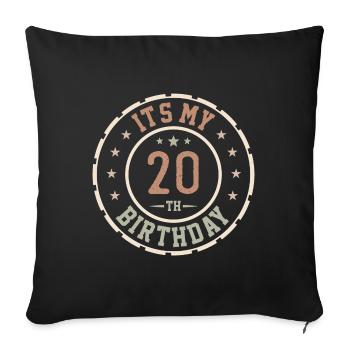 C'est Mon 20e Anniversaire Cadeau 20 Ans - Housse de coussin décorative 45 x 45 cm - noir - Devant