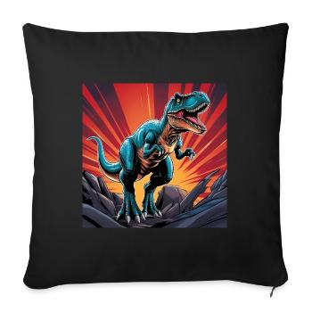 Dinosaure - Housse de coussin décorative 45 x 45 cm - noir - Devant