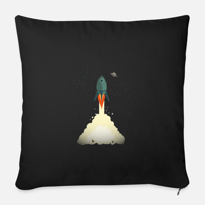 Rakete - Sofakissenbezug 45 x 45 cm - Schwarz