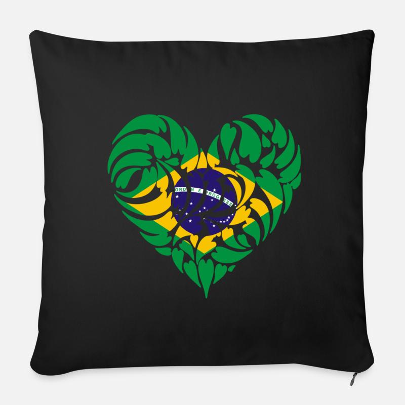 Brasilien - Sofakissenbezug 45 x 45 cm - Schwarz