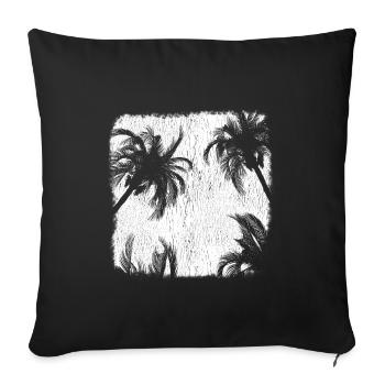 Palm Palm Trees Sunset Beach Retro - Sofa pillowcase 17,3'' x 17,3'' (45 x 45 cm) - black - Front