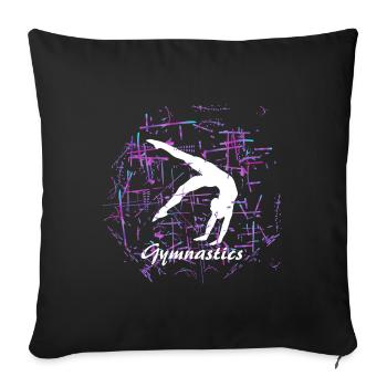 Gymnastics, Gymnast - Gymnastics - Sofa pillowcase 17,3'' x 17,3'' (45 x 45 cm) - black - Front