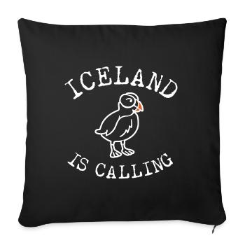 Iceland puffin puffin puffin - Sofa pillowcase 17,3'' x 17,3'' (45 x 45 cm) - black - Front