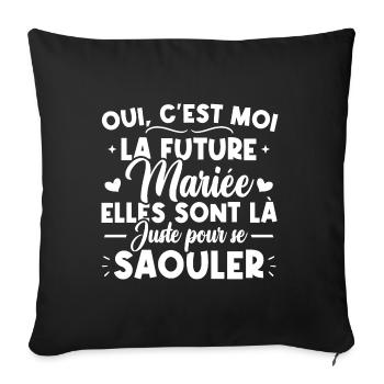 Oui, c'est moi la future mariée - Housse de coussin décorative 45 x 45 cm - noir - Devant