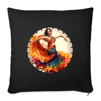 Danse orientale, aussi appelée danse du ventre - Housse de coussin décorative 45 x 45 cm - noir - Devant
